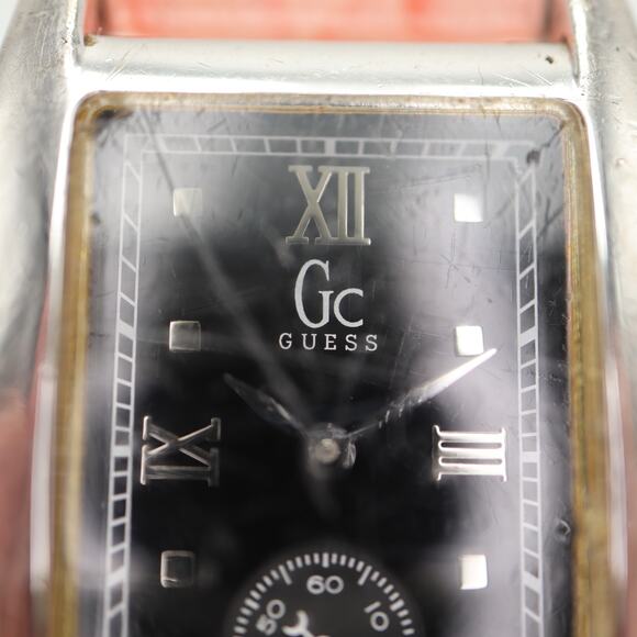 Guess GC Collection Womens 28mm Black Tank Watch Pink Leather w New Battery - Picture 5 of 16